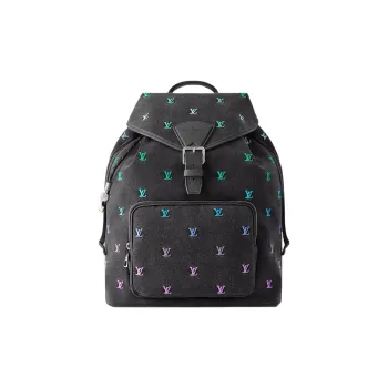 LOUIS VUITTON Leather Backpack Men's Black