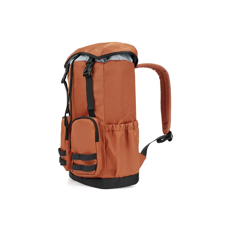 QIAODAN Multi Pocket Backpack Unisex Orange Brown-2
