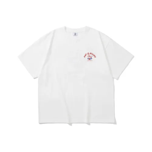 AVEINEIL 화이트 남녀공용 티셔츠