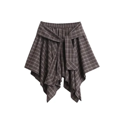 CHIC VEN 커피 색상 여성 캐주얼 숏 스커트