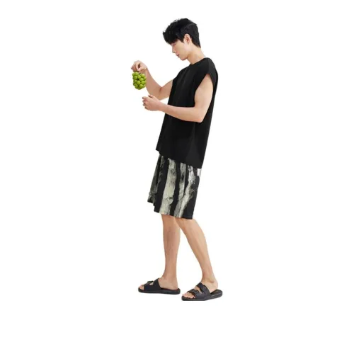 Aannsfam 베이직 블랙 남성 파자마 팬츠