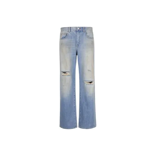 Jiangnan Commoner 995 데님 워시드 블루 여성 청바지