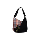 Buster Collection Plaid Patchwork Shoulder Bag, Red & Blue Check