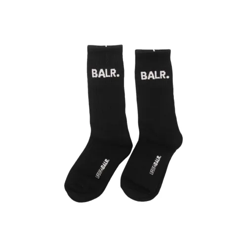 BALR. 2팩 블랙 여성 크루 삭스