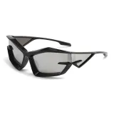 Black Frame with White Mirrored Lens