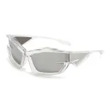 Transparent Frame with White Mirrored Lens