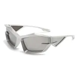Silver Frame with White Mirrored Lens