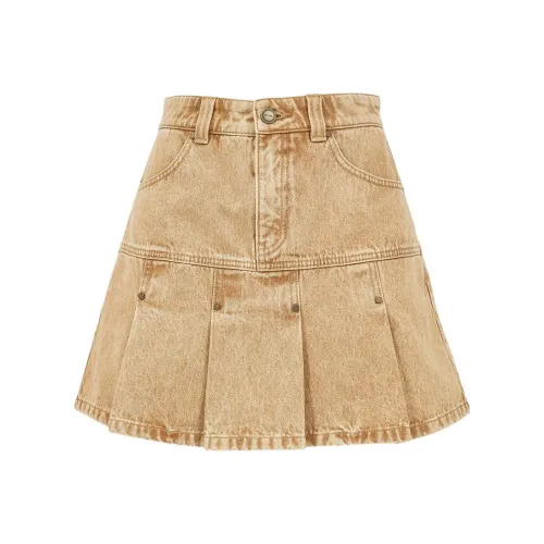 VERO MODA 카키 데님 여성 데님 숏 스커트