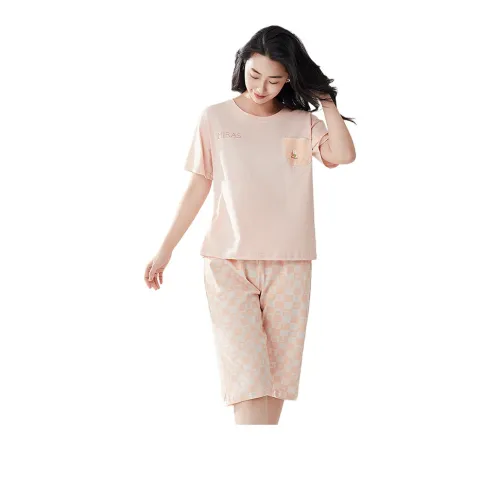 ALDOLA 펄 핑크 여성 파자마 세트
