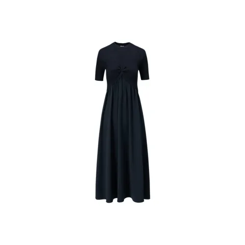 JASON WU 네이비 블루 여성 반팔 원피스