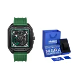 Black Case Green Dial Green Rubber Strap