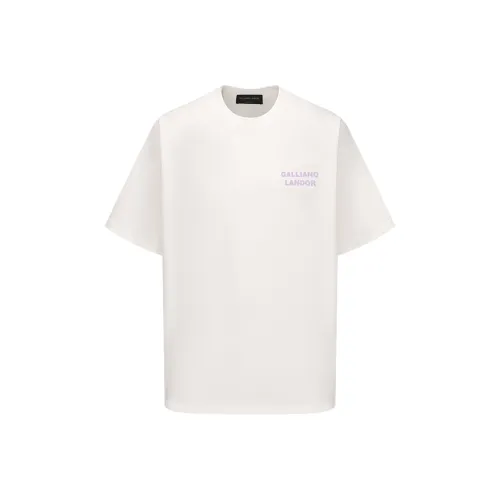 GALLIANO LANDOR 화이트 남녀공용 티셔츠