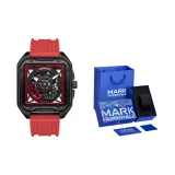 Black Case Red Dial Red Rubber Strap