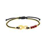 Sterling Silver Mobius Serpent Bracelet with Black Cord