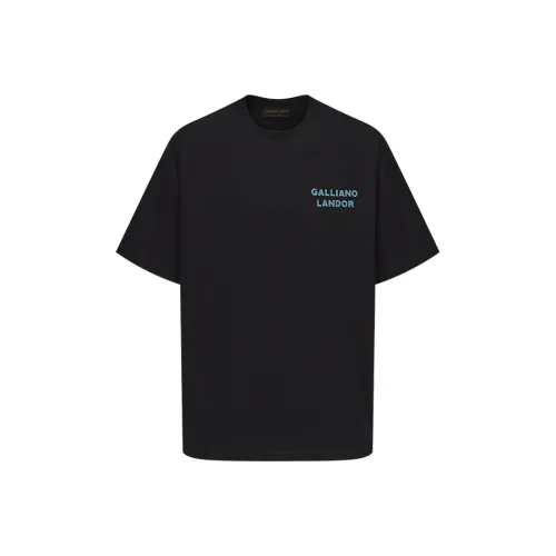 GALLIANO LANDOR 블랙 남녀공용 티셔츠