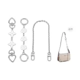 Silver White Four-Leaf Clover+Camellia Extender Chain+Decorative Chain 40cm