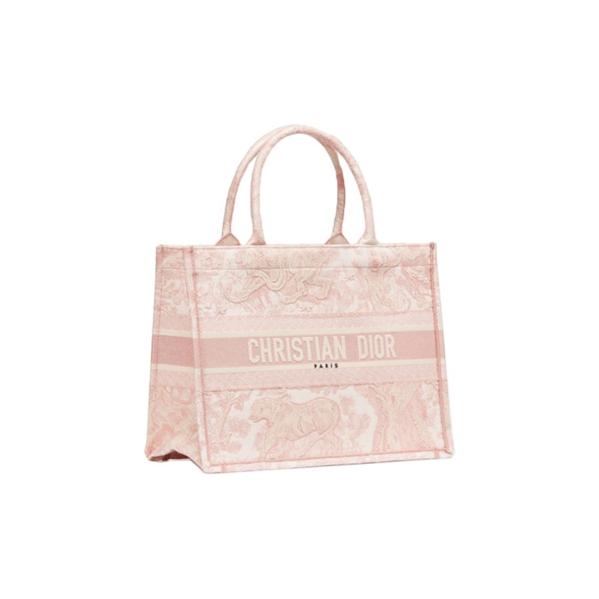 DIOR Medium DIOR Book Tote-Ecru and Pink Toile De Jouy