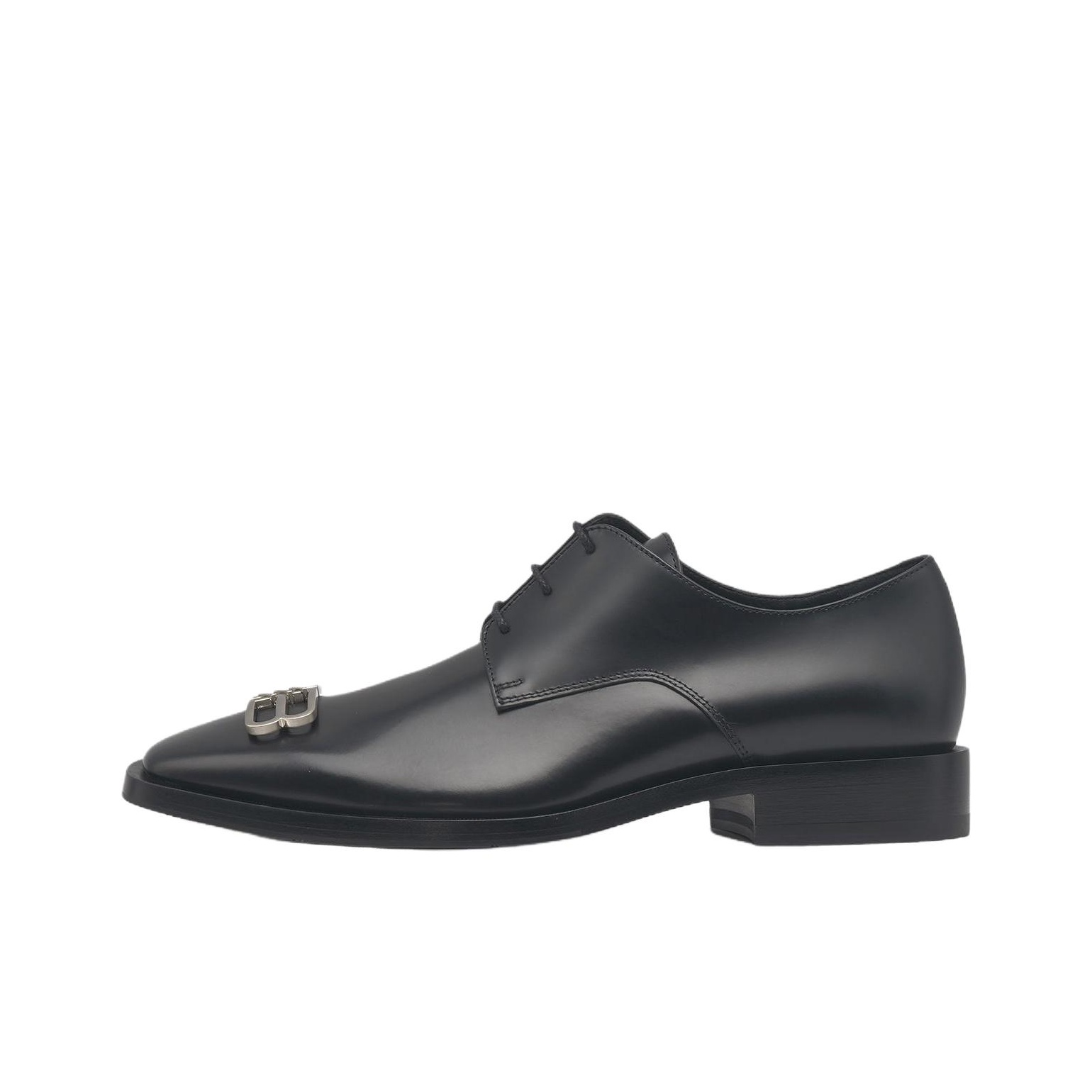 Balenciaga Rim Derby Shoes Black Leather - POIZON