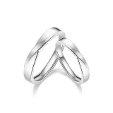 925 Sterling Silver-Twin Knot Couple Rings
