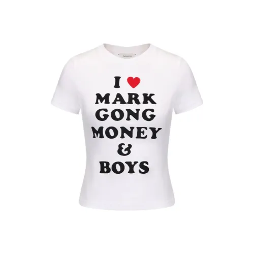 MARKGONG 화이트 여성 티셔츠