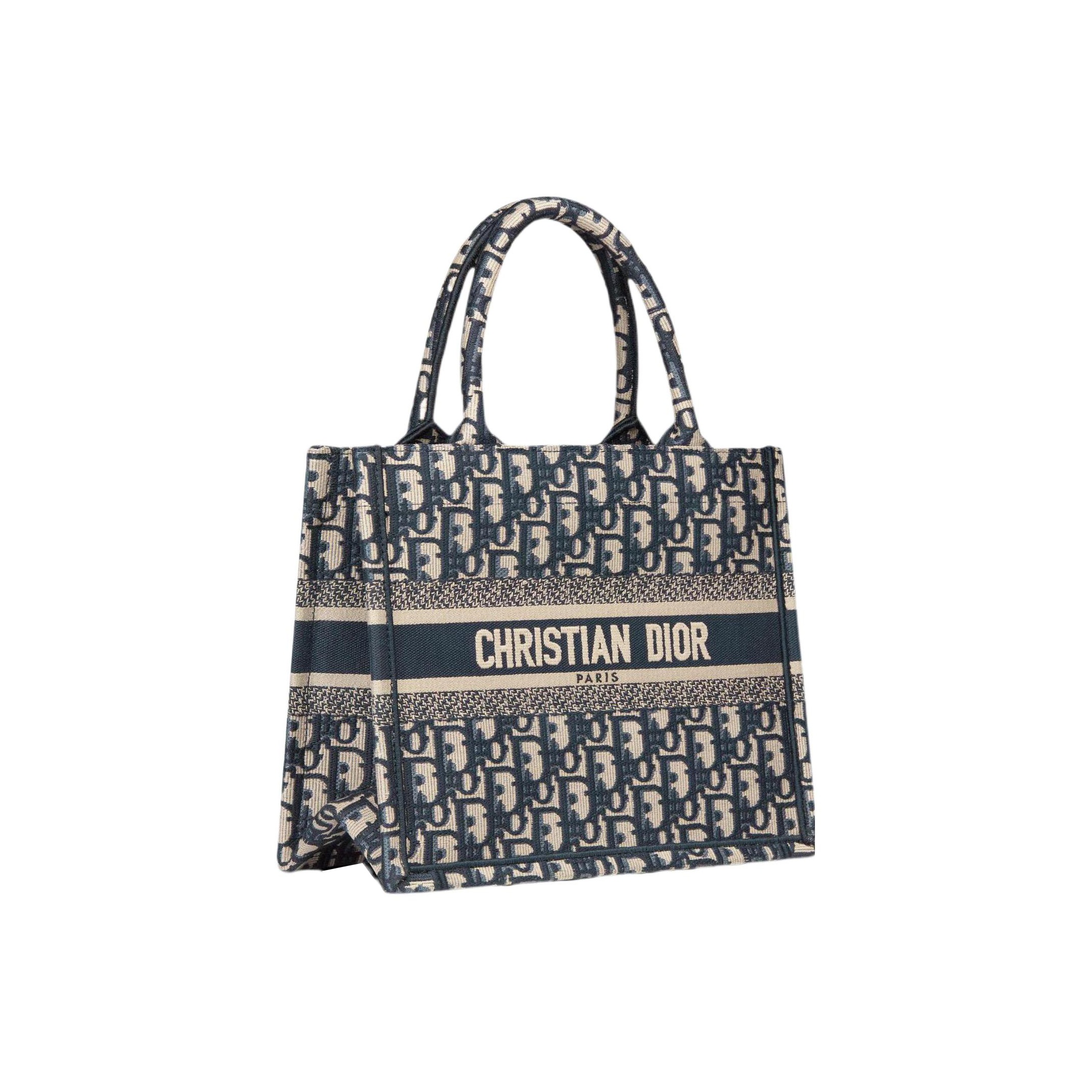 DIOR Small DIOR Book Tote Oblique Embroidery - POIZON
