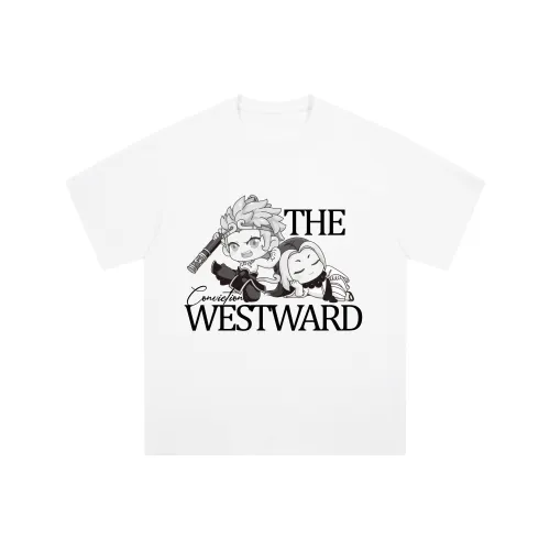 Journey To The West 화이트 남녀공용 티셔츠
