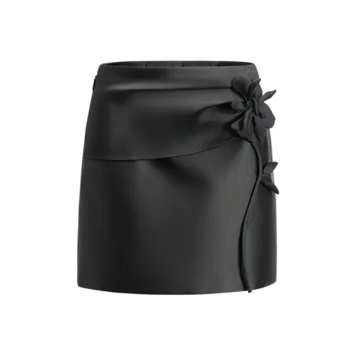 JASON WU 블랙 여성 캐주얼 숏 스커트