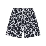 Leopard Print Shorts Black White