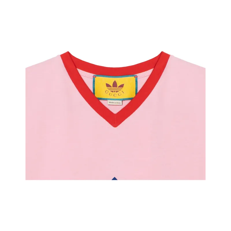 GUCCI X Adidas Cropped T-Shirt Pink - POIZON