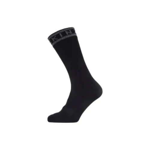 SEALSKINZ 1팩 블랙 그레이 남성 크루 삭스