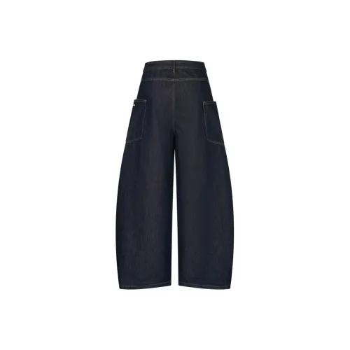 MeiHaoStore 다크 블루 남녀공용 청바지