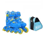 Blue and Yellow Unlined Shoes in Medium Size (33-37)+Storage Bag
