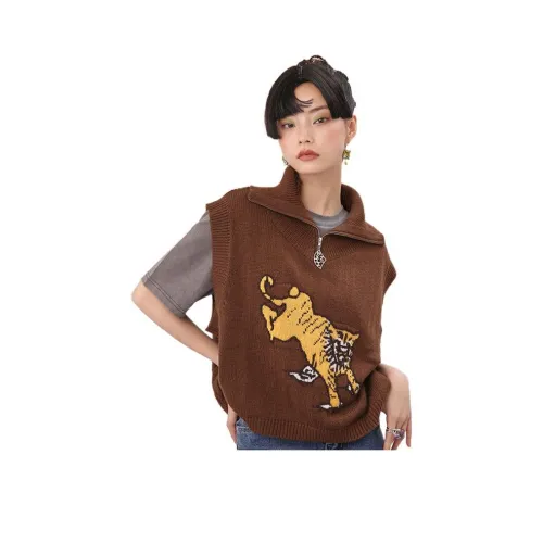 MUKZIN 브라운 여성 조끼