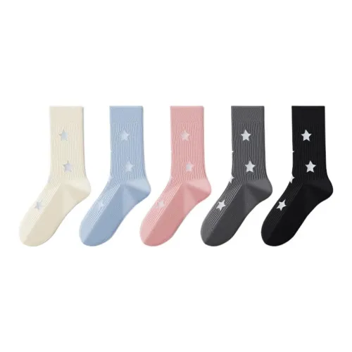 COTTON CHEESE 밀크 화이트 블루 핑크 다크그레이 블랙 여성 크루 삭스
