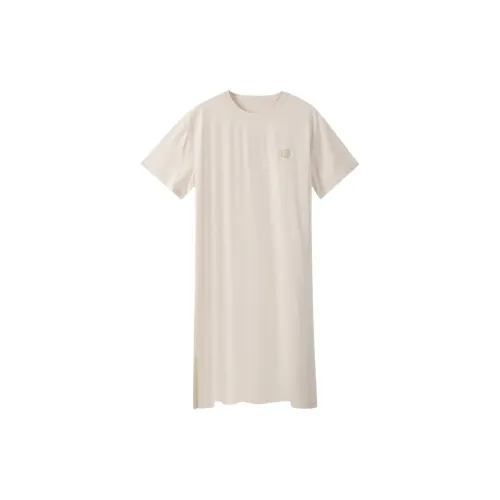 EVESCRET 아이보리 여성 나이트 가운