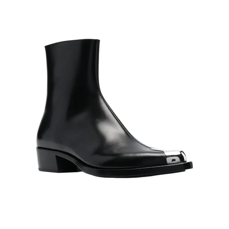 Alexander McQueen Punk 75mm Metal Toe-cap Boots - POIZON