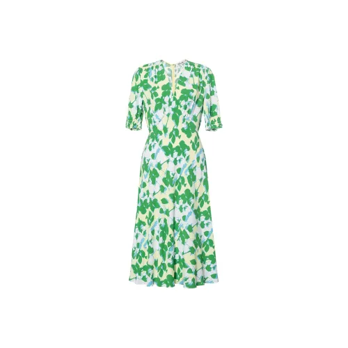 DVF 그린 여성 반팔 원피스