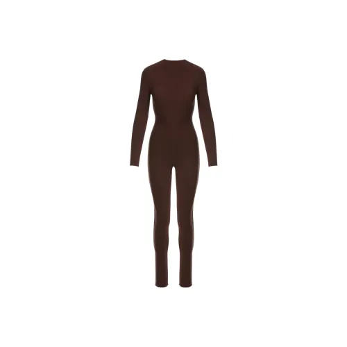 NAKED WARDROBE 초콜릿 여성 점프수트