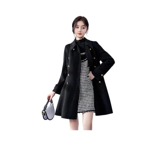 Qiushui Yiren 블랙 여성 코트