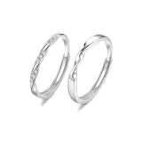 Plain Band Rhinestone-Embellished Best Friend Ring[S999 Fine Silver]