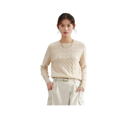 MIHUANG 아이보리 여성 캐시미어 스웨터