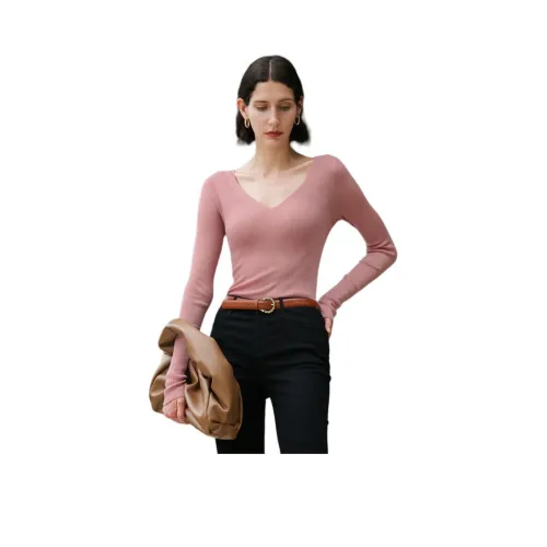 Roselingling 펄 핑크 여성 스웨터