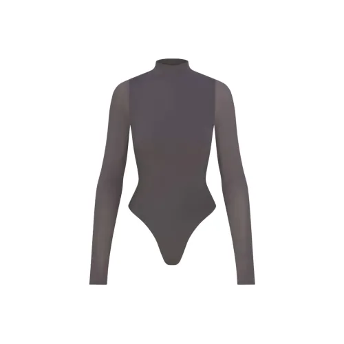 NAKED WARDROBE 그레이 브라운 여성 바디수트