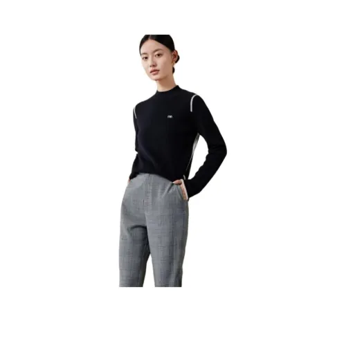 MIHUANG 블랙 여성 캐시미어 스웨터