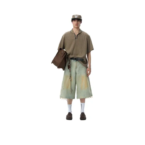 JHYQ 블루 남녀공용 데님 반바지