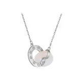 White Interlocking Circle Necklace