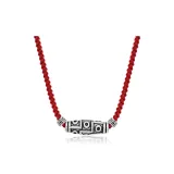 9 Eye Dzi Bead Necklace (Red String)