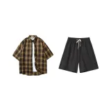 Clothing Sets (Black Brown Top+Black Pants)
