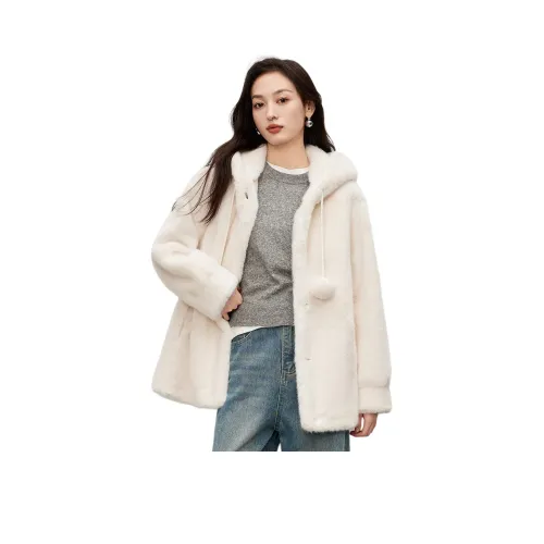 ELANIE RIESE 화이트 여성 모피