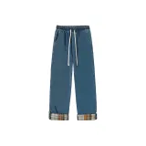 617 Lace-Up Dark Blue Fleece-Lined